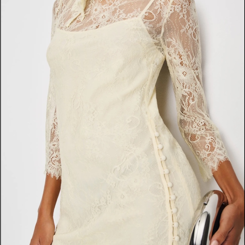 Reformation AnneMarie Two Piece Dress- Cream - Picture 4 of 5